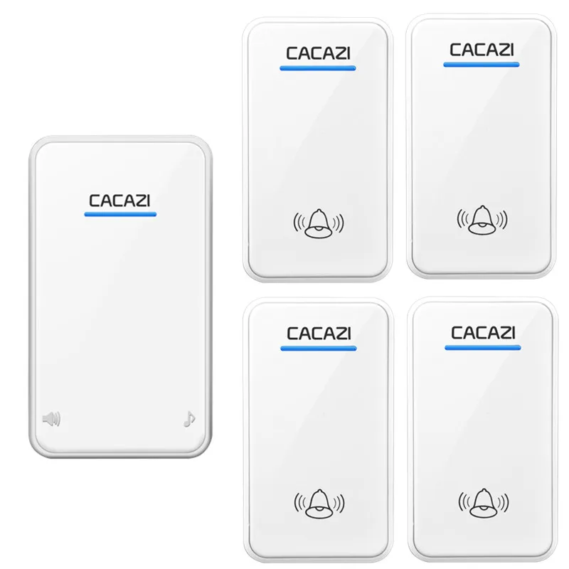

CACAZI Smart Wireless Home Waterproof Doorbell EU/US/UK/AU Plug 300M Remote 48 Song New Inteligente LED 100-240V