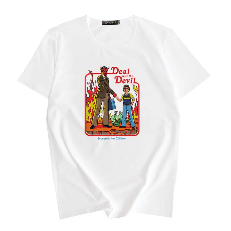 Let's Summer Demons графический принт Harajuku забавная винтажная Женская Повседневная футболка Топы с коротким рукавом Новая летняя футболка в стиле tumblr для женщин - Цвет: 18