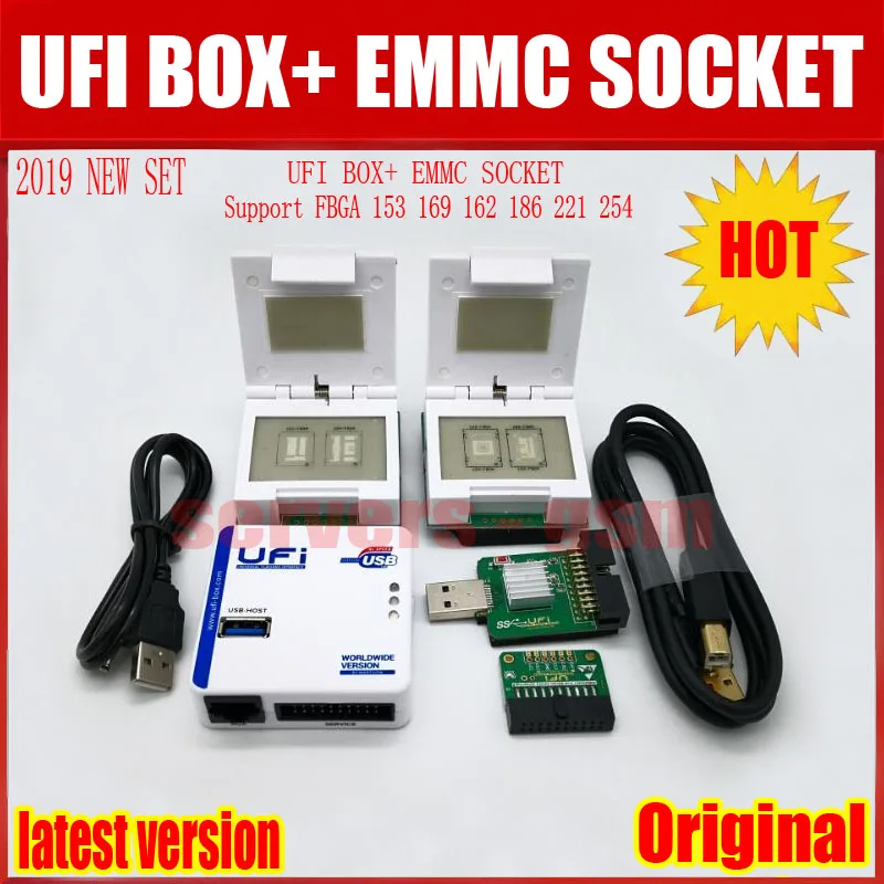 Новый 2019 оригинальный UFI Box полный набор/Ufi коробка поддержка FBGA 153/169/162/186/221/254 Для EMMC услуги инструмент