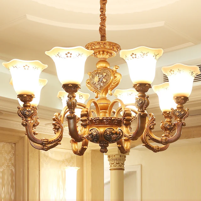 Europejskie żyrandole Oświetlenie Nowoczesne Retro żywicy Hall Hotel