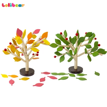 

Wooden baby toys Wood building chopping block model building children early learning educational table tree toy game