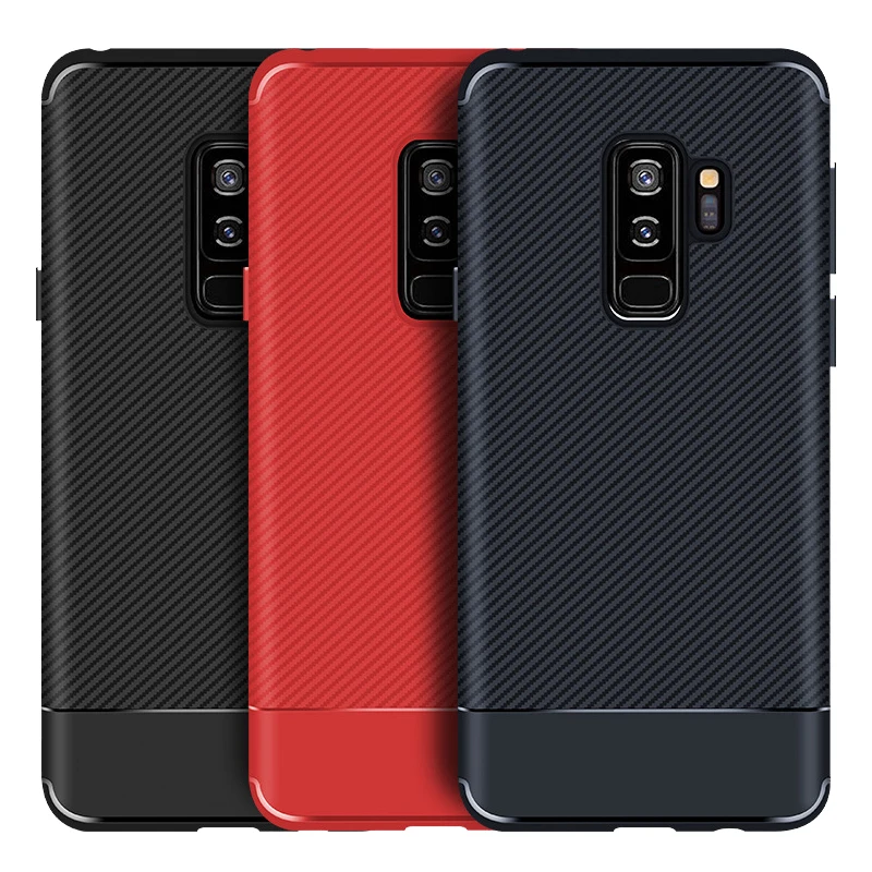 Чехол для samsung S9 + S8 NOTE 8 9 plus ТПУ карбоновая текстура бампер ударопрочный чехол