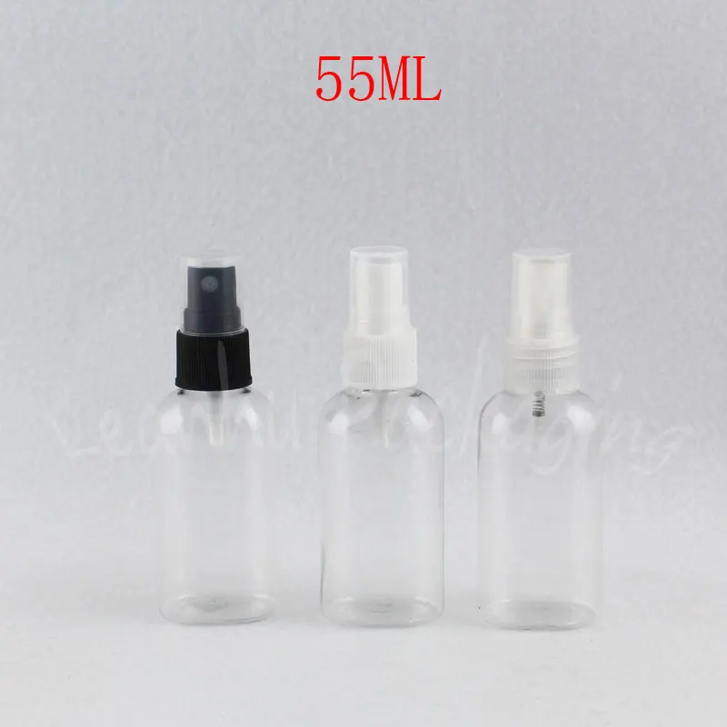 

55ML Transparent Plastic Bottle With Spray Pump , 55CC Toner / Perfume Travel Packaging Bottle , Empty Cosmetic Container