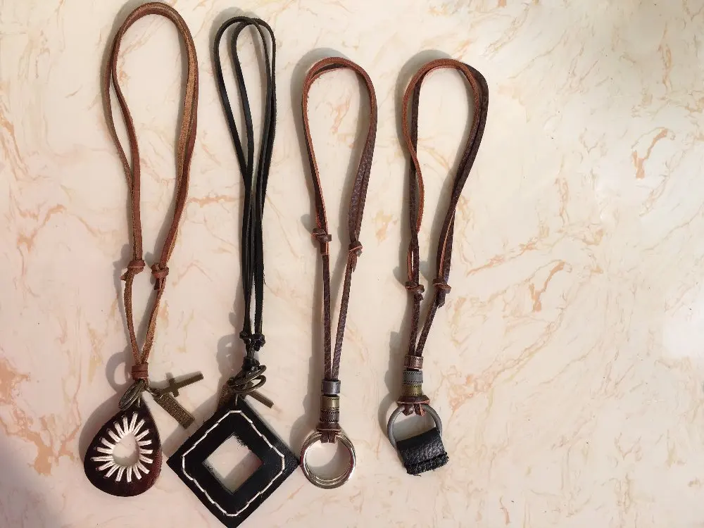 

genuine leather hand made adjustable eyeglass pendant spectacle strings sunglass holder fast