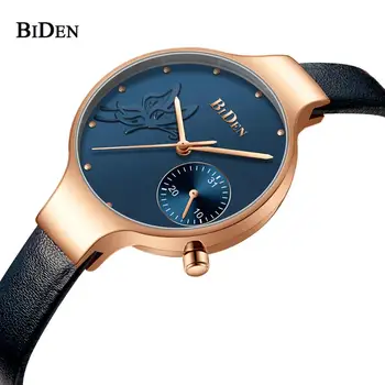 

BIDEN 2019 New Women Quartz Watch Genuine Leather Straps With Small Dial Waterproof Wristwatch For Female Clocks reloj mujer #c