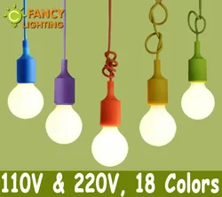 

Modern pendant light Silica Gel Pendant Lamp E27 110/220V vintage edison hanging lamp living room/bedroom Lampara decor silicona