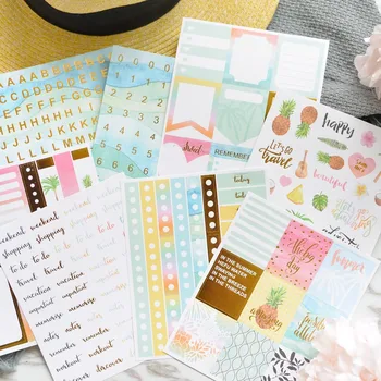 

KLJUYP 8pc Love Summer Stickers Set for Scrapbooking Happy Planner/Card Making/Journaling Project