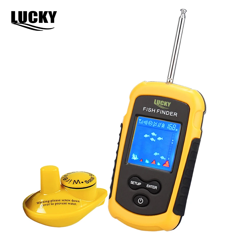 لاكي براند السونار السونار fishfinder السمك مكتشف اللاسلكية 40 متر مدى عمق المحيط بحيرة البحر الصيد الشبوط الصيد FFW1108-1