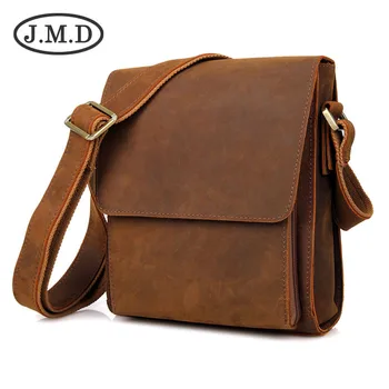 

J.M.D 2019 New High Quality 100% Genuine Leather Handbags Crazy Horse Leather Sling Bag Men Messenger Bag Cross Body 7055