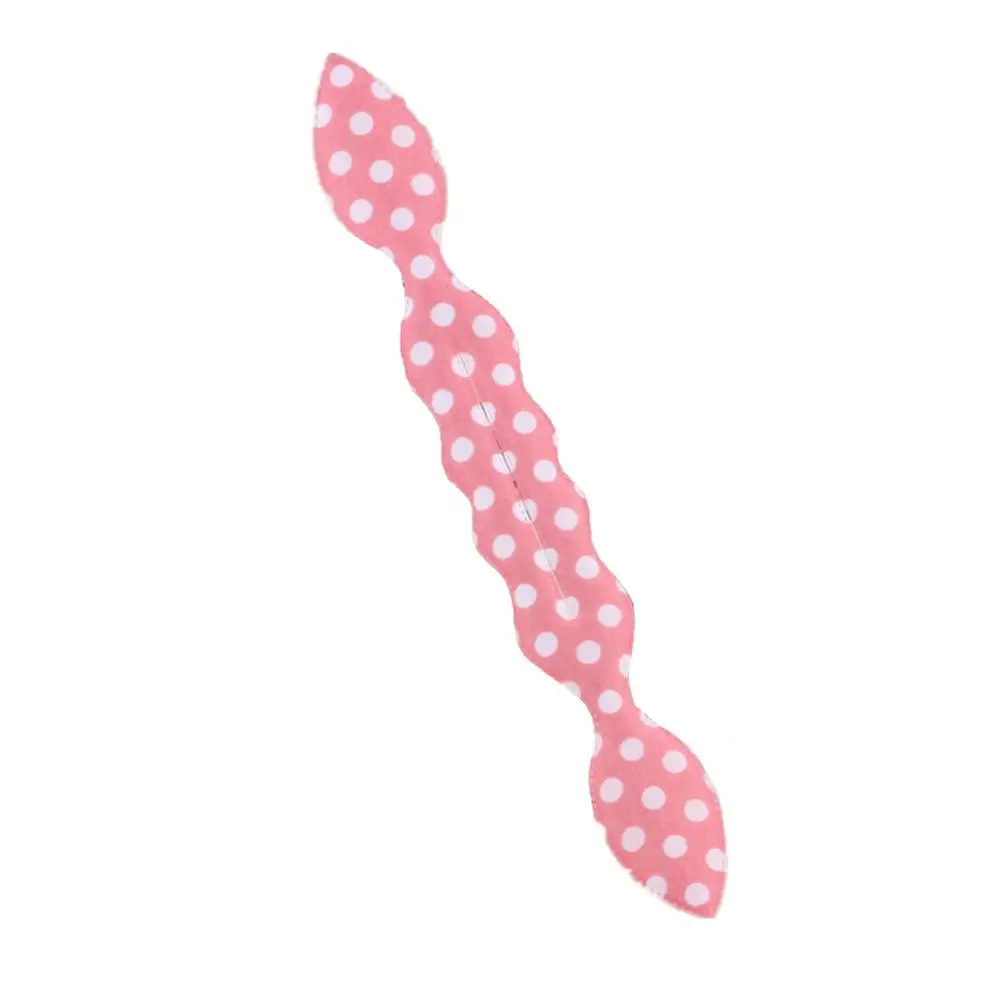 Ruihfas волшебная губка для кроличьих ушей, держатель для пончиков, скручивающаяся укладка локоны для волос, инструмент для причесок для женщин и девочек - Цвет: White dots in pink