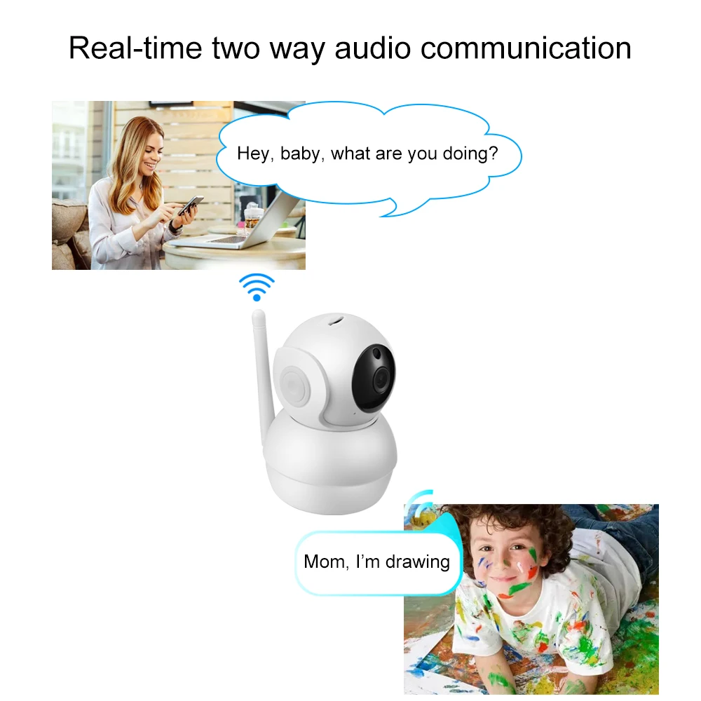 Gadinan Pan/Tilt Wireless Camera 1080P HD Baby Monitor Portable Home IP Camera Pet Monitor WiFi camera Smart Camera Surveillance