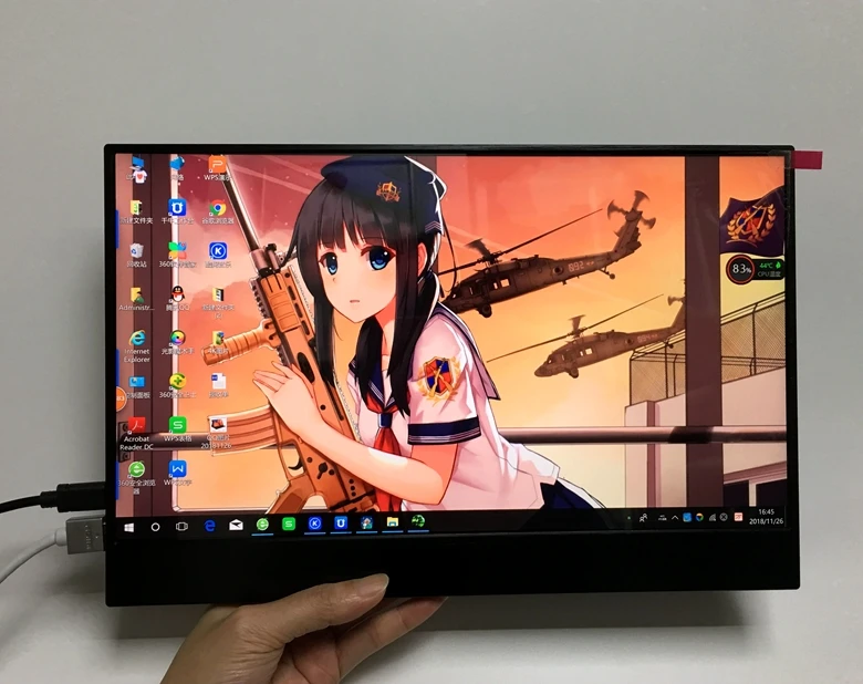 13.3 Inch 4K HDMI DP Portable Monitor 3840 * 2160 HDR IPS Screen For Game Surpport HDCP 2.2 Display For PS4 Pro XBOX One PC