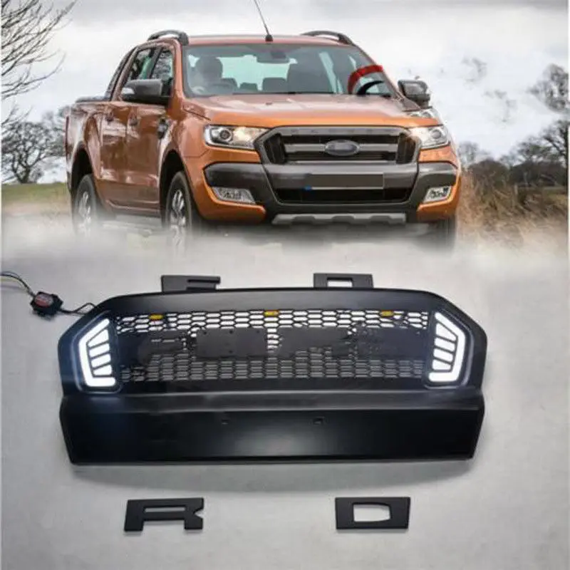 Pcs Front Grille Grill Drl Refit For Ford Ranger T Pickup Raptor | My ...