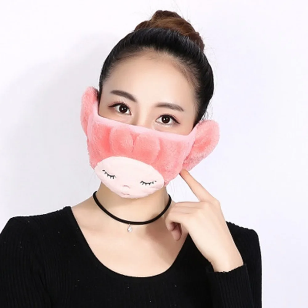 Men's 2 In 1 Cotton Soft Warm Mouth Mask with Ear Muff Dustproof