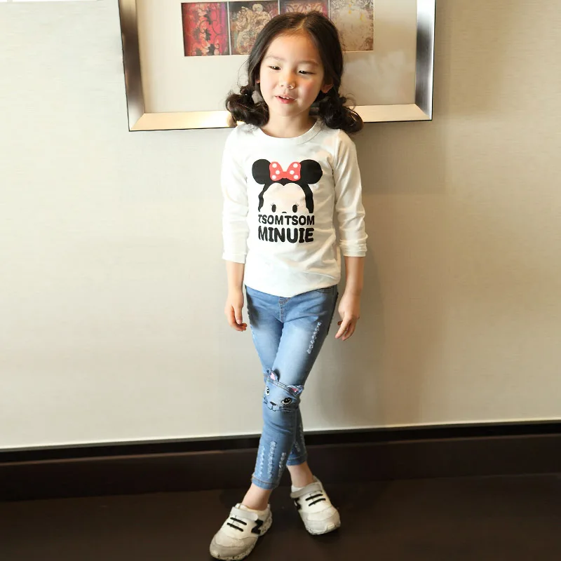 2016 New Brand Spring Autumn Toddler Girl Jeans Girls Skinny Jeans Cute Cartoon Cat Denim Pants Kids Trousers Baby Clothes 2-8Y 2016 New Brand Spring Autumn Toddler Girl Jeans Girls Skinny Jeans Cute Cartoon Cat Denim Pants Kids Trousers Baby Clothes 2-8Y