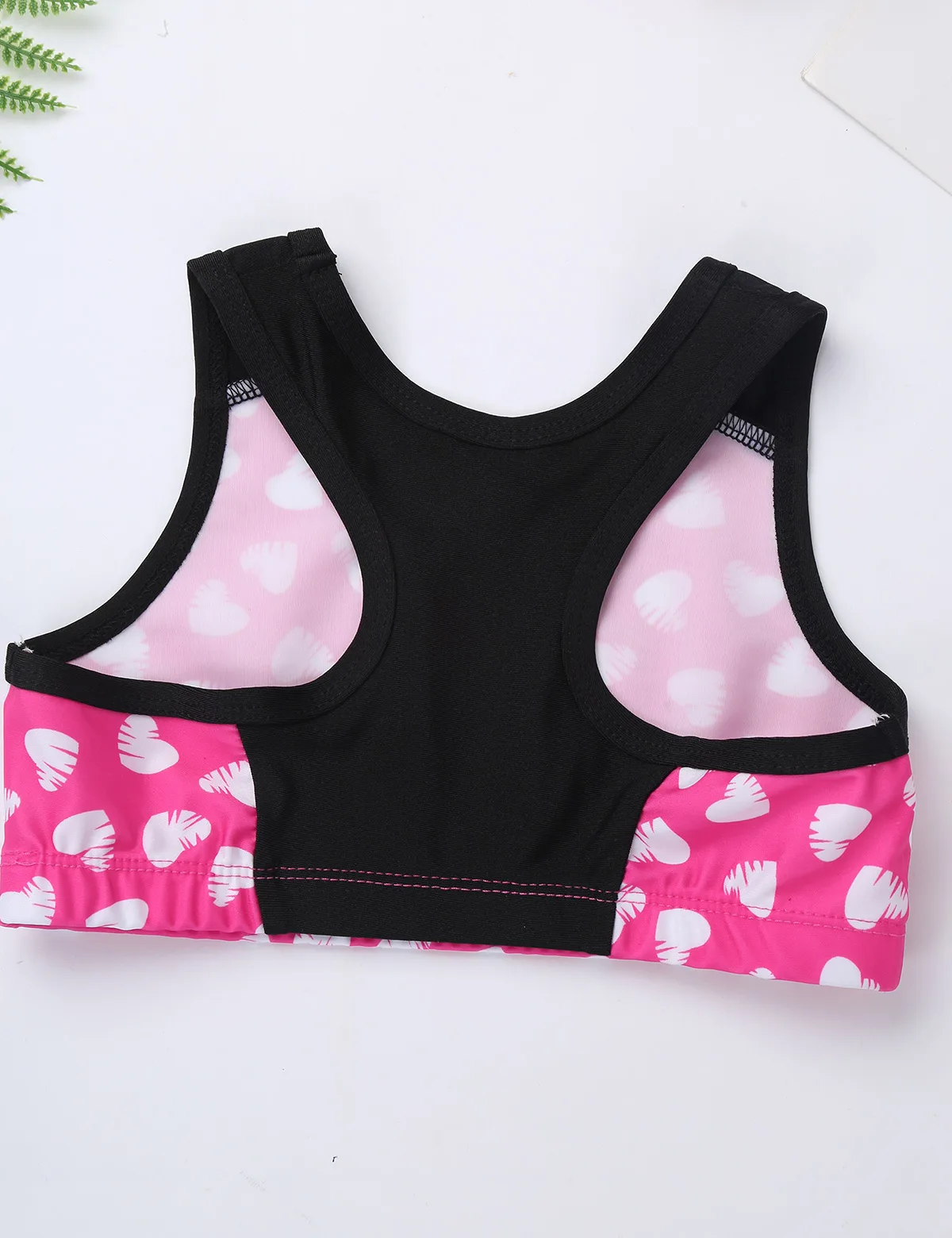 Kids Girls Gymnastics Leotards Dance Tanks Crop Top with Leggings Sweetheart Printed Color Block Sleeveless Racer Back Dancewear