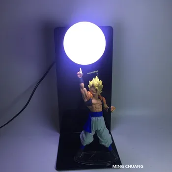 

8"Dragon Ball Z Statue King Vegeta Table Lamp With LED Light White light PVC Action Figure Collectible Model Toy D455