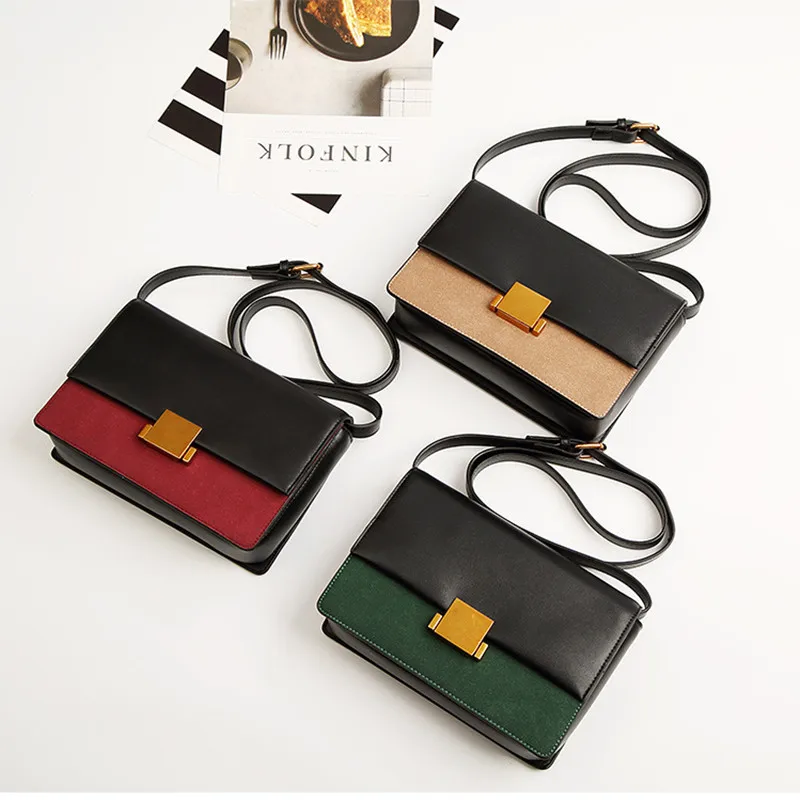 

Fashion crossbody bag for women messenger bags leather patchwork female high quality leather handbag shoulder bags cross body