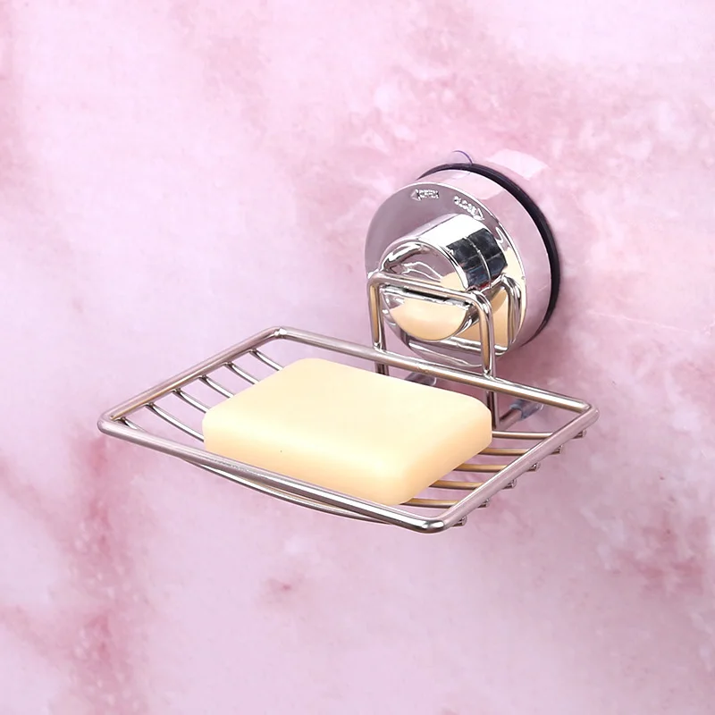 

Stainless Steel Wall-mount Strong Vacuum Suction Cup Soap Dish Holder Rack --M25