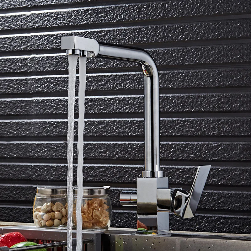 Free Shipping Kitchen Faucet Sink Brass Mixer Tap Swivel Single Handle Sink Faucet Kitchen Mixer Chrome