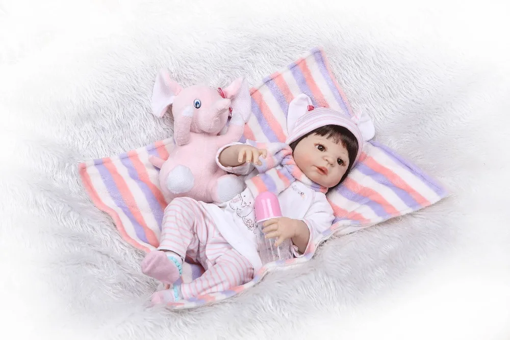NPK 56 см мягкие силиконовые Reborn Baby Doll Игрушки для девочек реалистичные Дети Boneca полный винил модные куклы Bebes возрожденная менина детские игрушки