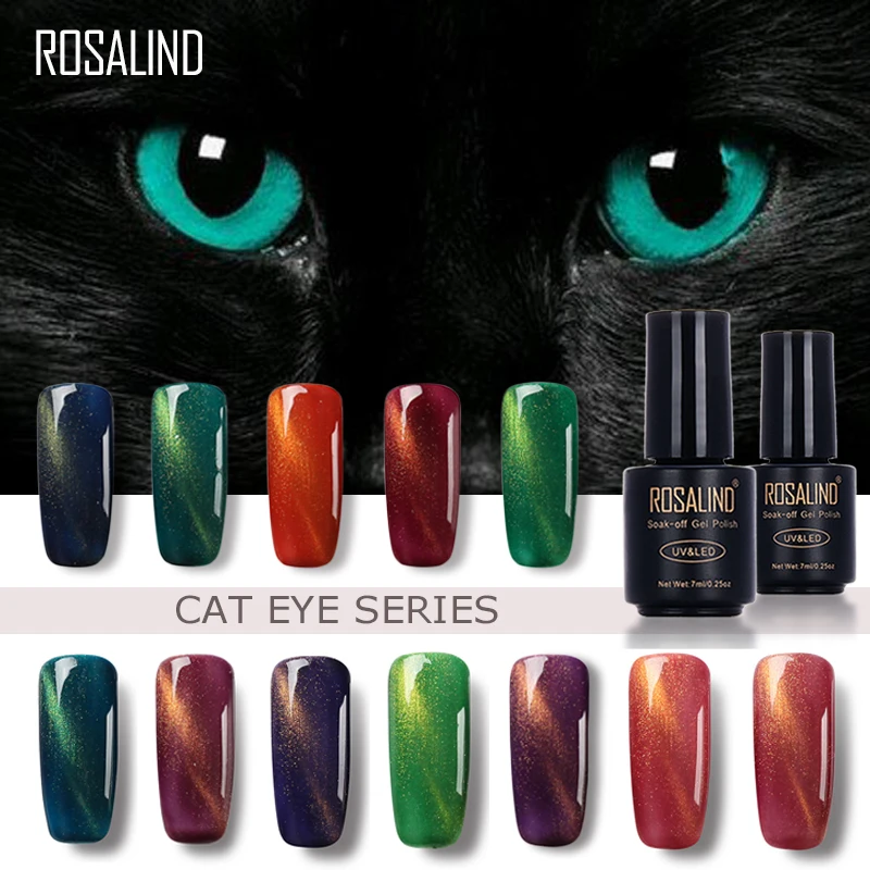

ROSALIND Cat Eye Gel Nail Polish 7ML 3D Magicial Gel Lacquer Semi Permanent Nail Art Manicure UV Color Soak off Gel Varnish