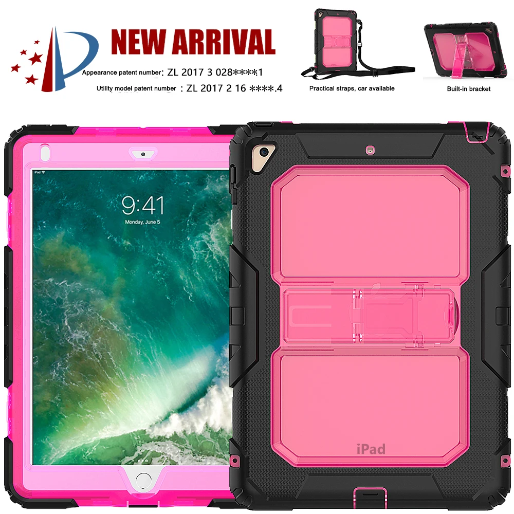 Лучший чехол для планшета Ipad 2017 чехлы с подставкой и плечевыми ремнями защитный