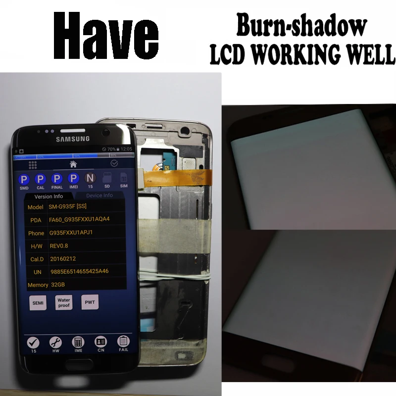 

The Burn-Shadow Display 5.5'' For SAMSUNG Galaxy S7 Edge G935 G935F G935FD LCD Digitizer Touch Screen With Frame+Service Pack