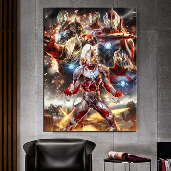 

1 Piece Animation Art Painting ULTRAMAN Science Fiction Movie Poster Painting Canvas Art Wall Painting for Home Decor