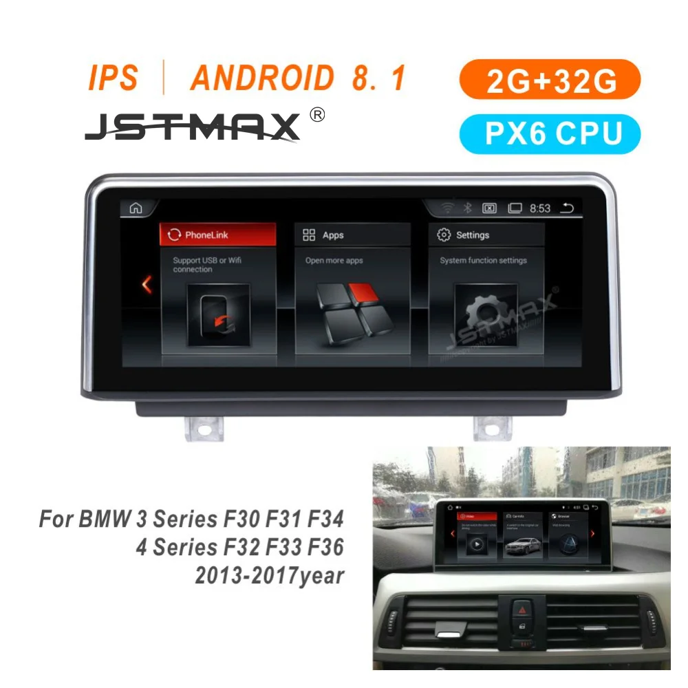 

JSTMAX 10.25" PX6 Android 8.1 Car GPS Navi Radio player For BMW 4 Series F32 F33 F35 F36 2013-2017 NBT FM BT DAB
