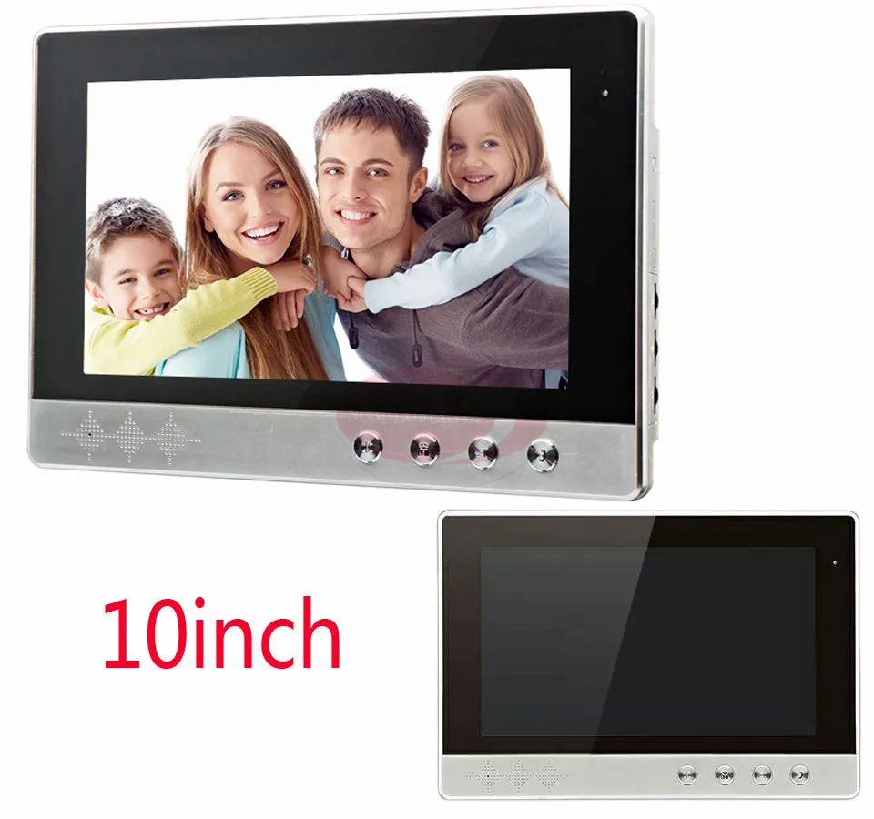 

Intercom System 10" Color TFT lCD Screen Indoor Monitor Hands-Free Monitor/Talk/Unlock/Video Interphone Monitor Video DoorPhone