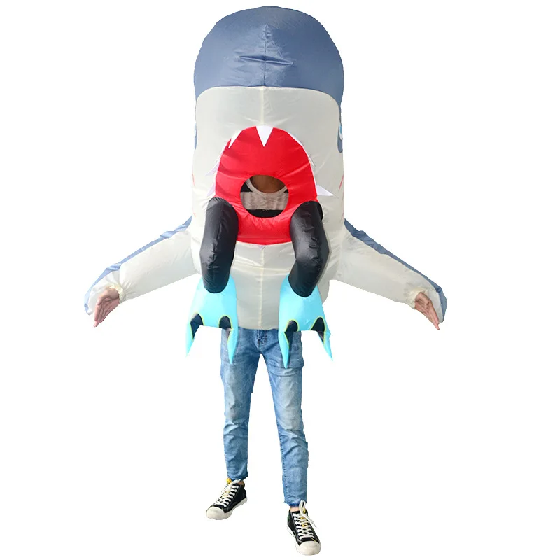 Взрослый надувной костюм Акула с ножками костюм акула-талисман маскарадный костюм наряд взорвать костюм Хэллоуин Пурим Вечерние