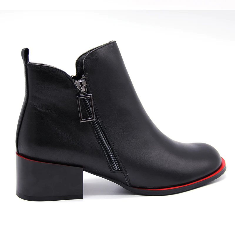 Vangull/зимние женские ботильоны из натуральной кожи на квадратном каблуке с круглым носком и пряжкой; ботинки-оксфорды на каблуке «рюмочка»; повседневная обувь с боковой молнией