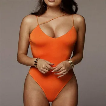 

Ladies' One Piece Bandage Playsuit New Sexy Sleeveless Jumpsuit Women Fashionable Soild Color Bodycon Bodysuit Summer Hot Sale