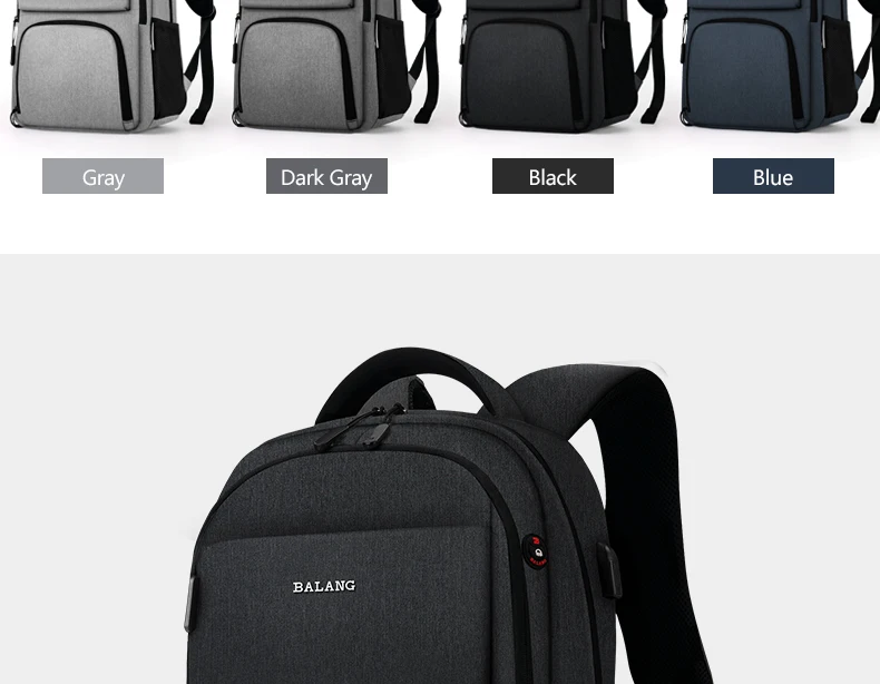 Balang, мужские рюкзаки для ноутбука 15,6 дюймов, модная Женская дорожная сумка, водонепроницаемый Школьный рюкзак, Большой Вместительный мужской рюкзак