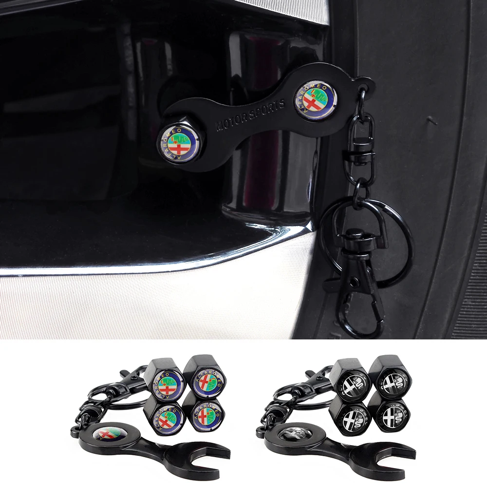 

4pcs/set Auto Accessories Wheel Tire Valve Caps For Alfa Romeo 159 147 156 155 166 Giulietta Spider GT Stelvio Giulia Mito