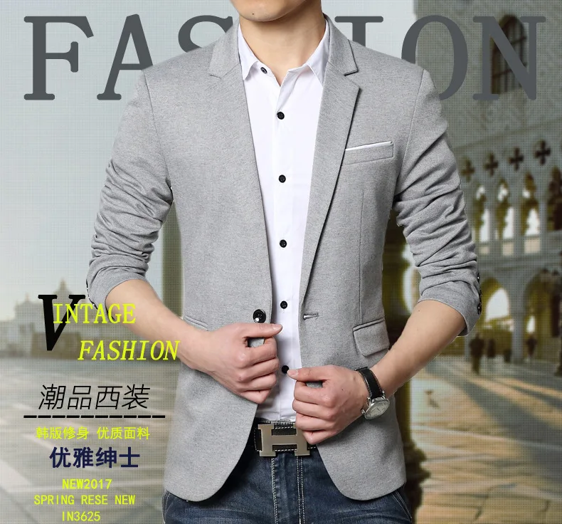 

2019 Men's new spring and autumn men's casual Slim solid color blazers