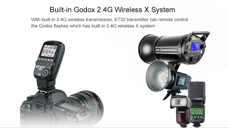 Godox XT32N XT-32N вспышка для фотокамер Speedlite HSS 1/8000 s Встроенный 2,4G Беспроводной X Системы Мощность Управление вспышки триггера с экраном для