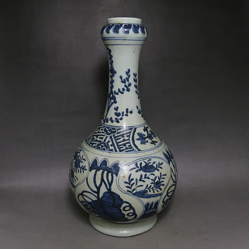

Antique MingDynasty porcelain vase,blue bird garlic bottle,hand painted crafts,Decoration,Collection&Adornment,Free shipping