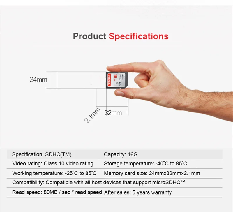 Двойной флеш-накопитель SanDisk Ultra карты памяти SD 128 Гб 64 ГБ 32 ГБ оперативной памяти, 16 Гб встроенной памяти, 80 МБ/с. карт SD карта SDXC Class10 C10 V30 в формате 4K UHD, для Камера SD карты