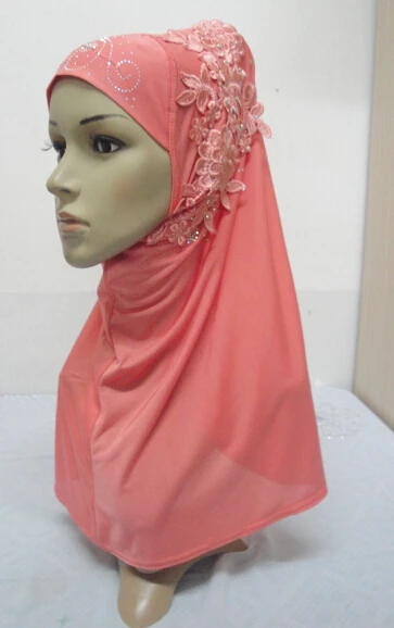 H851 latest muslim one piece hijab with stones,fast delivery