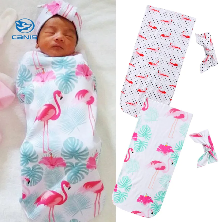 

CANIS Cute Newborn Baby Cute Flamingo Blanket Swaddle Muslin Wrap Swaddling Sleeping Bag