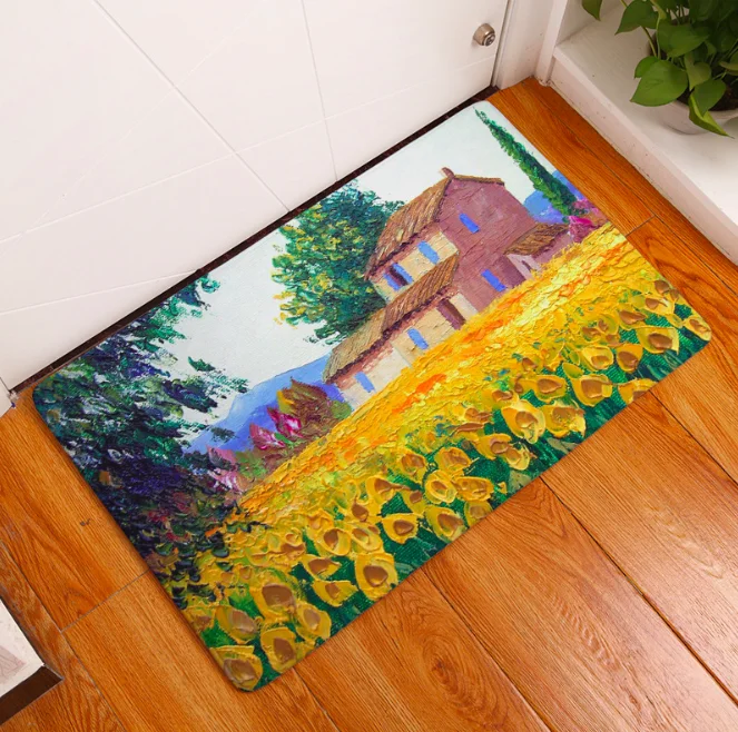 Картина маслом французский прованс усадьба коврик для ванной кухня ковер декоративный Противоскользящий коврик комната автомобиль пол бар ковры домашний декор для дверей