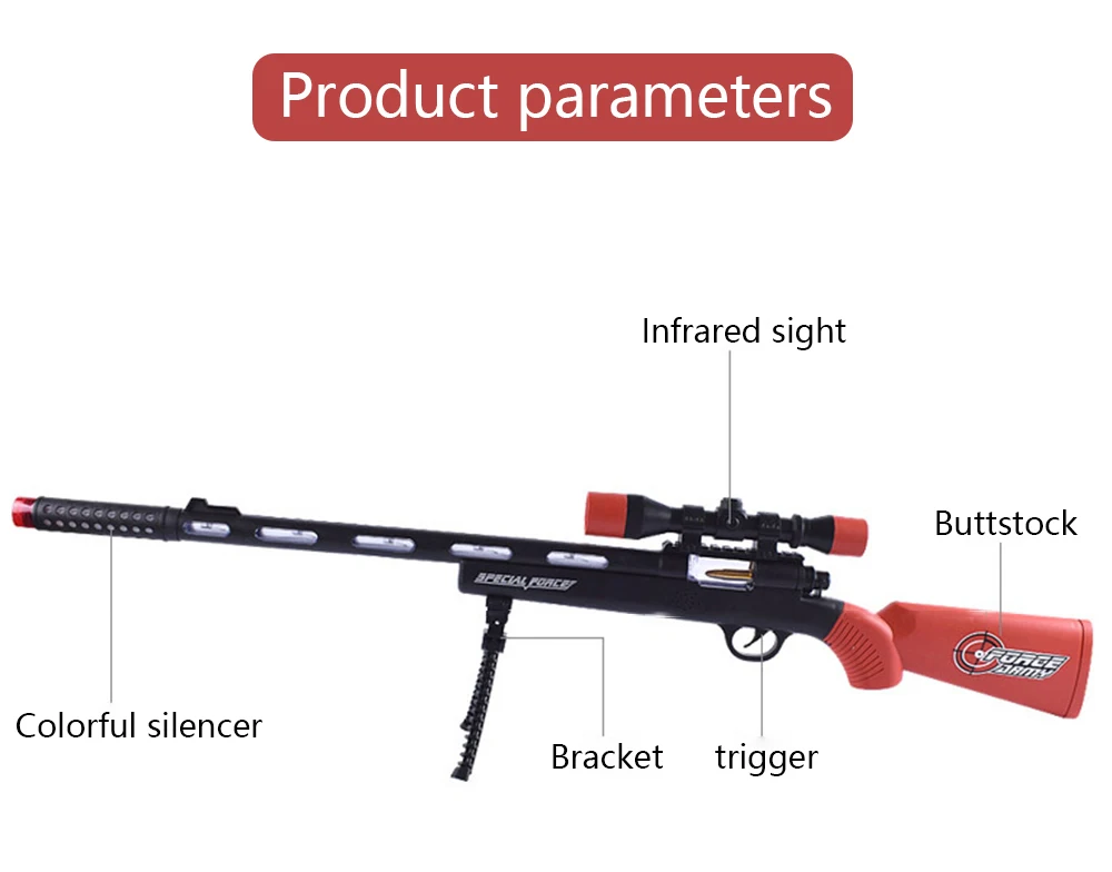 Детские игрушки звук и светильник Вибрационный пистолет есть курица моделирование 98k снайперская винтовка с инфракрасной подарок на день рождения мальчика 78812