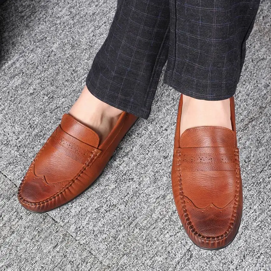 EIOUPI/ дизайн; натуральная кожа с натуральным лицевым покрытием; модные мужские в деловом стиле; Повседневная обувь; дышащие мужские туфли-лодочки; e37662