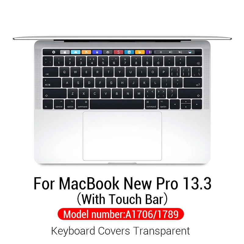 PZOZ силиконовый защитный чехол для клавиатуры для Apple Macbook Pro MAC 15 Air 13 с сенсорной панелью, мягкая клавиатура, прозрачный чехол - Цвет: Model A1706 A1989