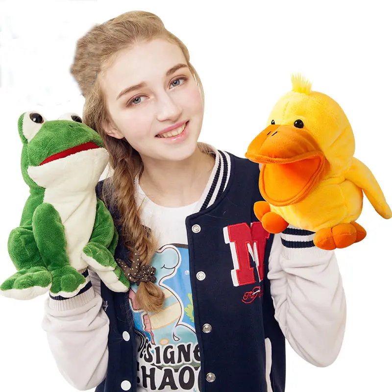 RYRY 30CM Duck Puppets Sing Duck Puppets after installing the battery Soft Stuffed Duck font b