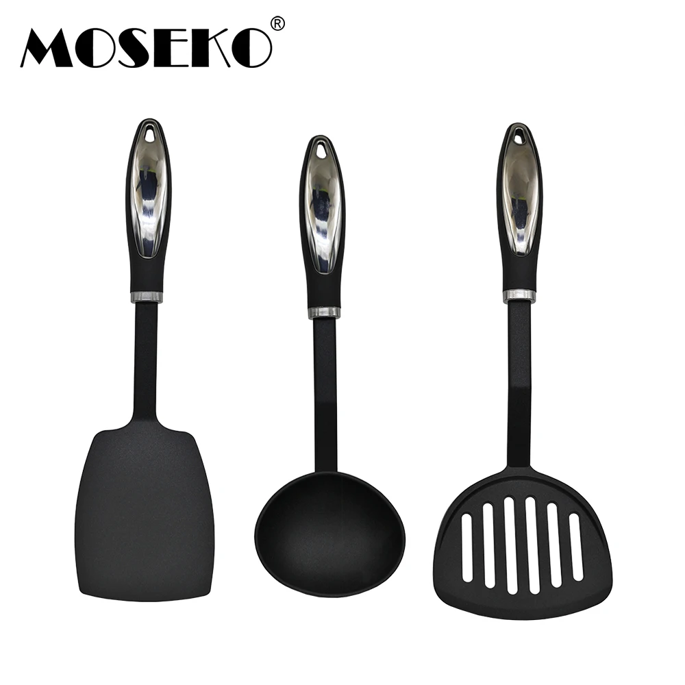 

MOSEKO 3pcs/set Cooking Tool Set Food-Grade Nylon Non-Stick Kitchen Utensils Set Heat-Resistant Cooking Utensil Set