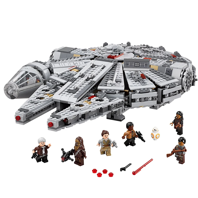 

WholeSale 1381pcs Star series Wars Millennium Falcon Figure building blocks Christmas gift model building kit legoings