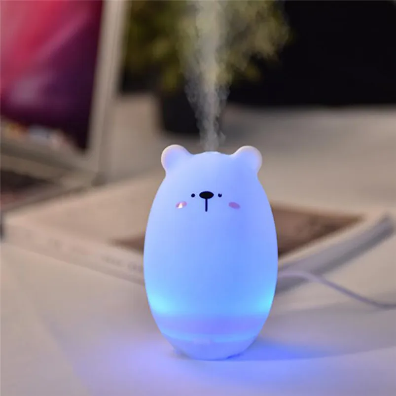 Creative Led Lamp Cool Mist Air Diffuser Humidifier LED Night Light Bedroom Office Home Decor Bedside Lamp Lamparas 40JY3007